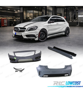 KIT CARROSSERIE MERCEDES CLASSE A W176 LOOK AMG A45 PDC + LAVE PHARES