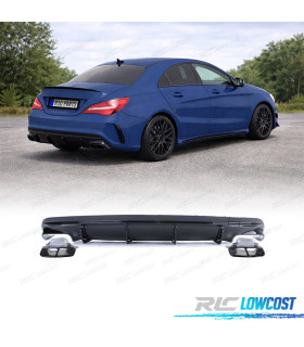 DIFFUSEUR MERCEDES CLA C117 16-19 LOOK AMG NOIR BRILLANT + EMBOUTS D'ÉCHAPPEMENT