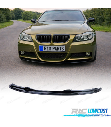 SPOILER LAME AVANT BMW E90 E91 05-08 LOOK M NOIR BRILLANT