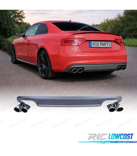 DIFFUSEUR AUDI A5 COUPÉ CABRIO 11-17 LOOK S5 + EMBOUT D´ÉCHAPPEMENT