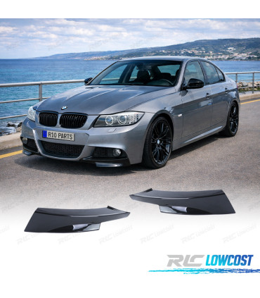 SPLITTERS PARE CHOCS BMW E90 E91 08-12 LOOK M NOIR BRILLANT