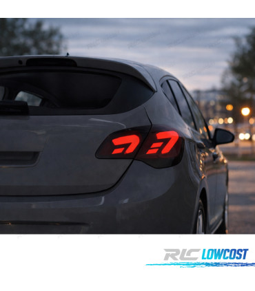 FEUX ARRIÈRE POUR OPEL ASTRA J 09-15 FULL LED NOIR FUMÉ