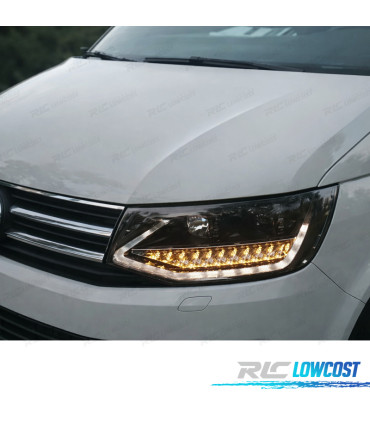 PHARES VW T6 15-19  DRL + CLIGNOTANTS LED DYNAMIQUES NOIR