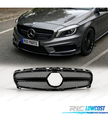 CALANDRE MERCEDES CLASSE A W176 12-15 LOOK AMG A45 NOIR BRILLANT
