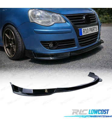 SPOILER LAME AVANT VOLKSWAGEN VW POLO 9N3 05-09 NOIR BRILLANT