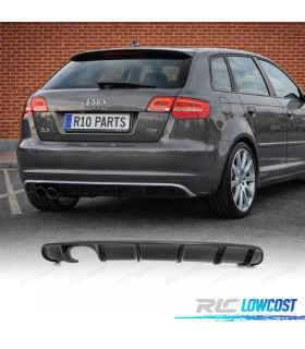 DIFFUSEUR AUDI A3 8PA SPORTBACK 08-12 LOOK S3 DOUBLE SORTIE