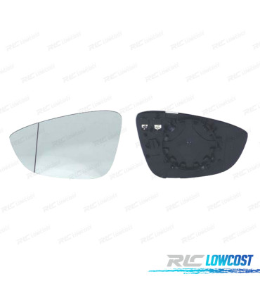 GLACE RÉTROVISEUR + BASE GAUCHE VOLKSWAGEN VW PASSAT B7 10-14 ASPHÉRIQUE