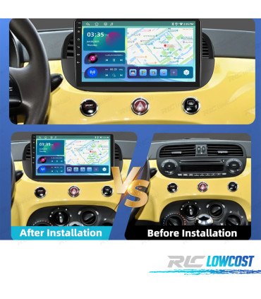RADIO GPS ANDROID 13 FIAT 500 07-15