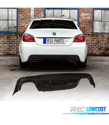 DIFFUSEUR BMW E60 E61 LOOK M DOUBLE SORTIE NOIR BRILLANT