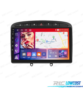 RADIO GPS 9'' ANDROID 13 PEUGEOT 308 / 408 07-15 4GB+64GB