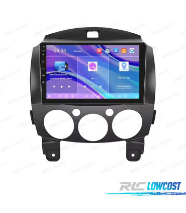 RADIO GPS 9'' ANDROID 13 MAZDA 2 07-14 2 DIN 4GB+64GB