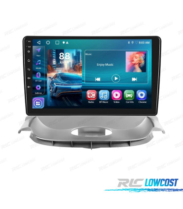 RADIO GPS 9'' ANDROID 13 PEUGEOT 206 04-08 / CITROEN C2 06-13 2 DIN 4GB+64GB