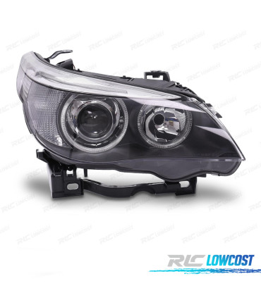 PHARES BMW E60 05-07 ANGEL EYES FOND NOIR