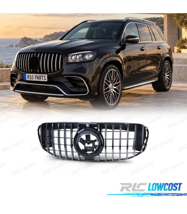 GRILLE MERCEDES GLS X167 20- LOOK GT NOIR BRILLANT CHROME