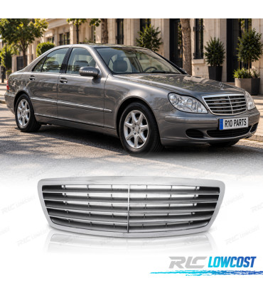 CALANDRE MERCEDES W220 02-05 LOOK AMG CHROME CARBONE