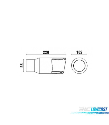EMBOUT D'ÉCHAPPEMENT ROND 102MM INOX