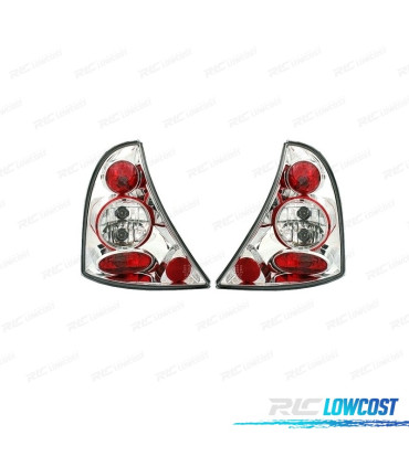 FEUX ARRIÈRE RENAULT CLIO 2 98-01 FOND CHROMÉ