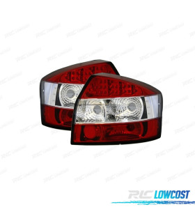 FEUX ARRIÈRE AUDI A4 B6 00-04 LED ROUGE CHROMÉ