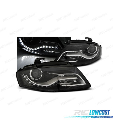 PHARES LED DAYLIGHT DRL AUDI A4 B8 07-11FOND NOIR