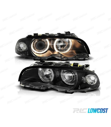 PHARES BMW E46 2P 99-03 ANGEL EYES FOND NOIR