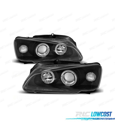 PHARES POUR PEUGEOT 106 96-05 ANGEL EYES FOND NOIR