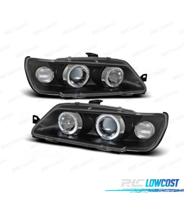PHARES POUR PEUGEOT 306 93-97 ANGEL EYES FOND NOIR