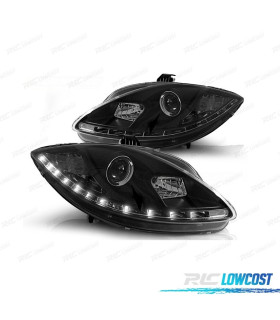 PHARES SEAT LEON ALTEA TOLEDO 04-09 FEUX DE JOUR À LED FOND NOIR