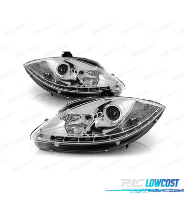 PHARES LED DAYLIGHT SEAT LEON 1P ALTEA 09+ FOND CHROMÉ