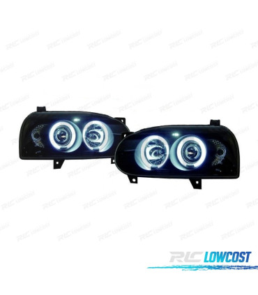 PHARES VOLKSWAGEN VW GOLF 3 ANGEL EYES CCFL FOND NOIR