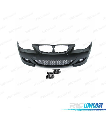 PARE CHOCS FRONTAL BMW E60 E61 LCI 07-10 LOOK M5 PDC SRA + ANTIBROUILLARD