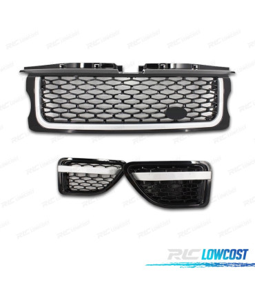 CALANDRES AVANT + LATÉRAUX RANGE ROVER SPORT 06-09 LOOK PIANO BLACK EDITION