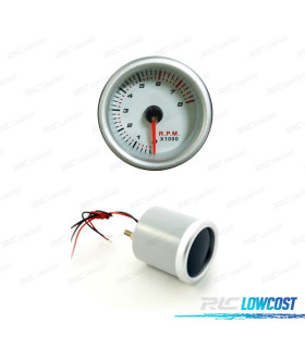 MANOMÈTRE TACHYMÈTRE 8000 RPM 52MM FOND BLANC