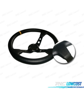 VOLANT INVERSÉ EN SIMILI CUIR NOIR BRAS NOIRS ET BORDURE JAUNE WRC3