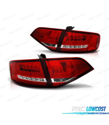 FEUX ARRIÈRE AUDI A4 B8 07-11 LIGHT BAR ROUGE CHROMÉ