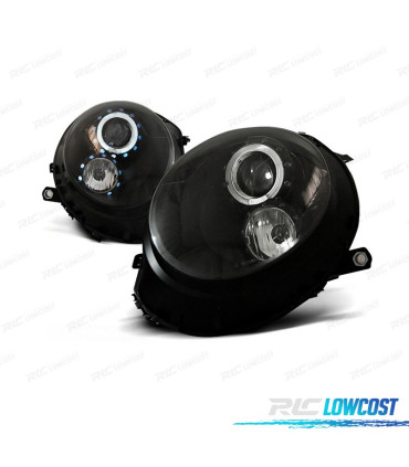 PHARES POUR MINI COOPER R56 R57 06-13 ANGEL EYES FOND NOIR