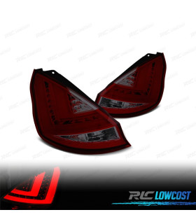 FEUX ARRIÈRE FORD FIESTA MK7 08-12 LIGHT BAR ROUGE FUMÉ