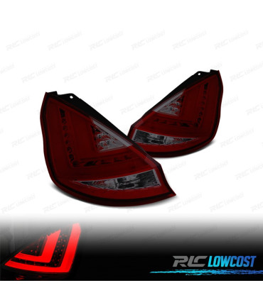 FEUX ARRIÈRE FORD FIESTA MK7 08-12 LIGHT BAR ROUGE FUMÉ