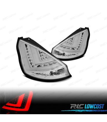 FEUX ARRIÈRE FORD FIESTA MK7 12-17 LIGHT BAR FOND CHROMÉ