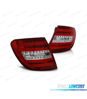 FEUX ARRIÈRE POUR MERCEDES CLASSE C W204 07-11 KOMBI LED BAR ROUGE CHROMÉ
