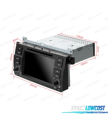 AUTORADIO 2DIN 7" POUR BMW SÉRIE 3 E46 98-06 USB GPS TACTIL HD