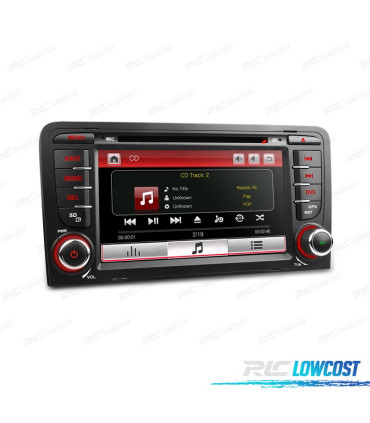 AUTORADIO 2DIN 7" POUR AUDI A3 8P 03-12 USB GPS TACTIL HD
