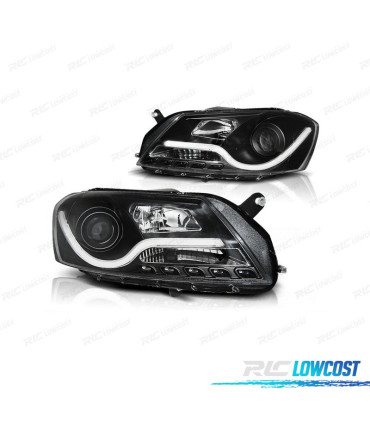 PHARES POUR VOLKSWAGEN VW PASSAT B7 10-14 TUBE LIGHT FOND NOIR