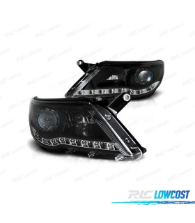 PHARES POUR VOLKSWAGEN VW TIGUAN 07-11 LED DIURNES FOND NOIR