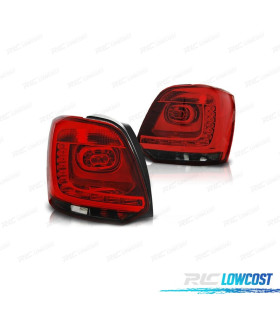 FEUX ARRIÈRE VOLKSWAGEN VW POLO 6R 09-14 LED ROUGE FUMÉ