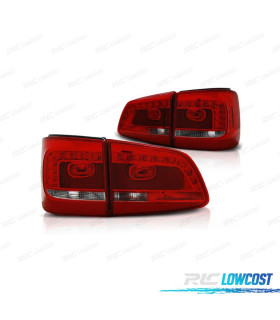FEUX ARRIÈRE POUR VOLKSWAGEN VW TOURAN 11-15 LED ROUGE CHROMÉ