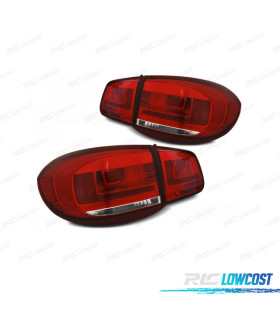 FEUX ARRIÈRE POUR VOLKSWAGEN VW TIGUAN 07-11 LIGHT BAR ROUGE CHROMÉ
