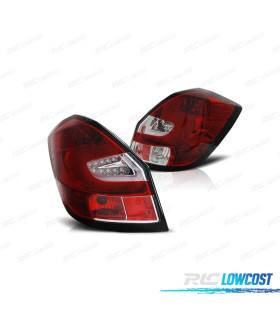 FEUX ARRIÈRE POUR SKODA FABIA 07-14 LIGHT BAR ROUGE CHROMÉ