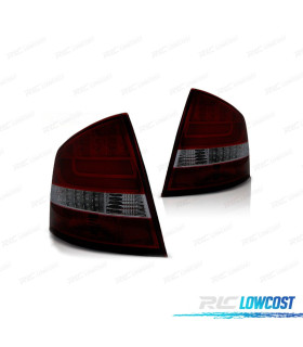 FEUX ARRIÈRE POUR SKODA OCTAVIA 04-13 LIGHT BAR ROUGE FUMÉ
