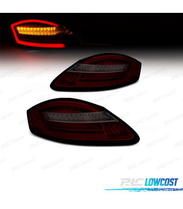 FEUX ARRIÈRE POUR PORSCHE BOXSTER 987 CAYMAN 987C LIGHT BAR FOND ROUGE FUMÉ