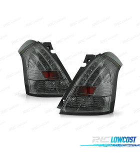 FEUX ARRIÈRE POUR SUZUKI SWIFT 05-10 LED FOND CHROMÉ FUMÉ